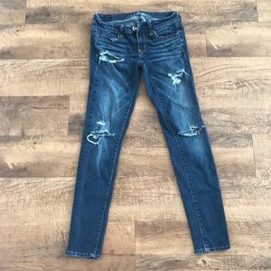American Eagle super stretch ripped jeans